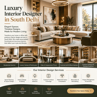  Luxury Interior Designer in South Delhi | Bespoke & Turnkey Interiors