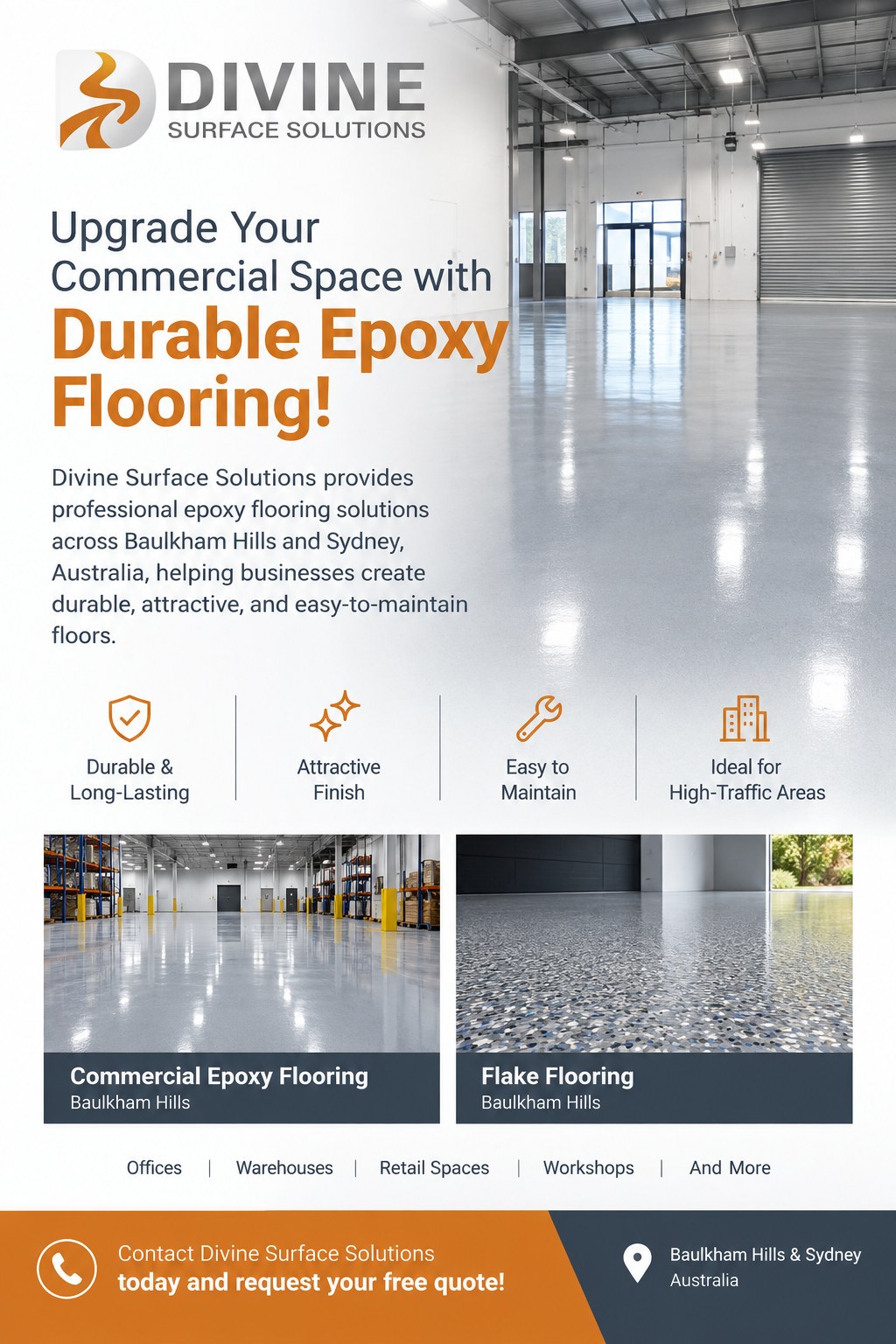  Commercial Epoxy and Flake Flooring Solutions in Baulkham Hills