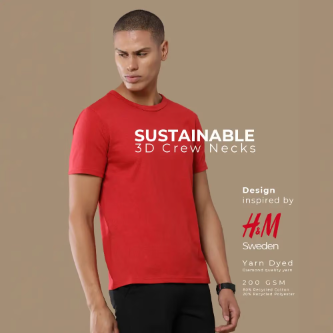  Sustainable 3D Crew Neck T-shirts