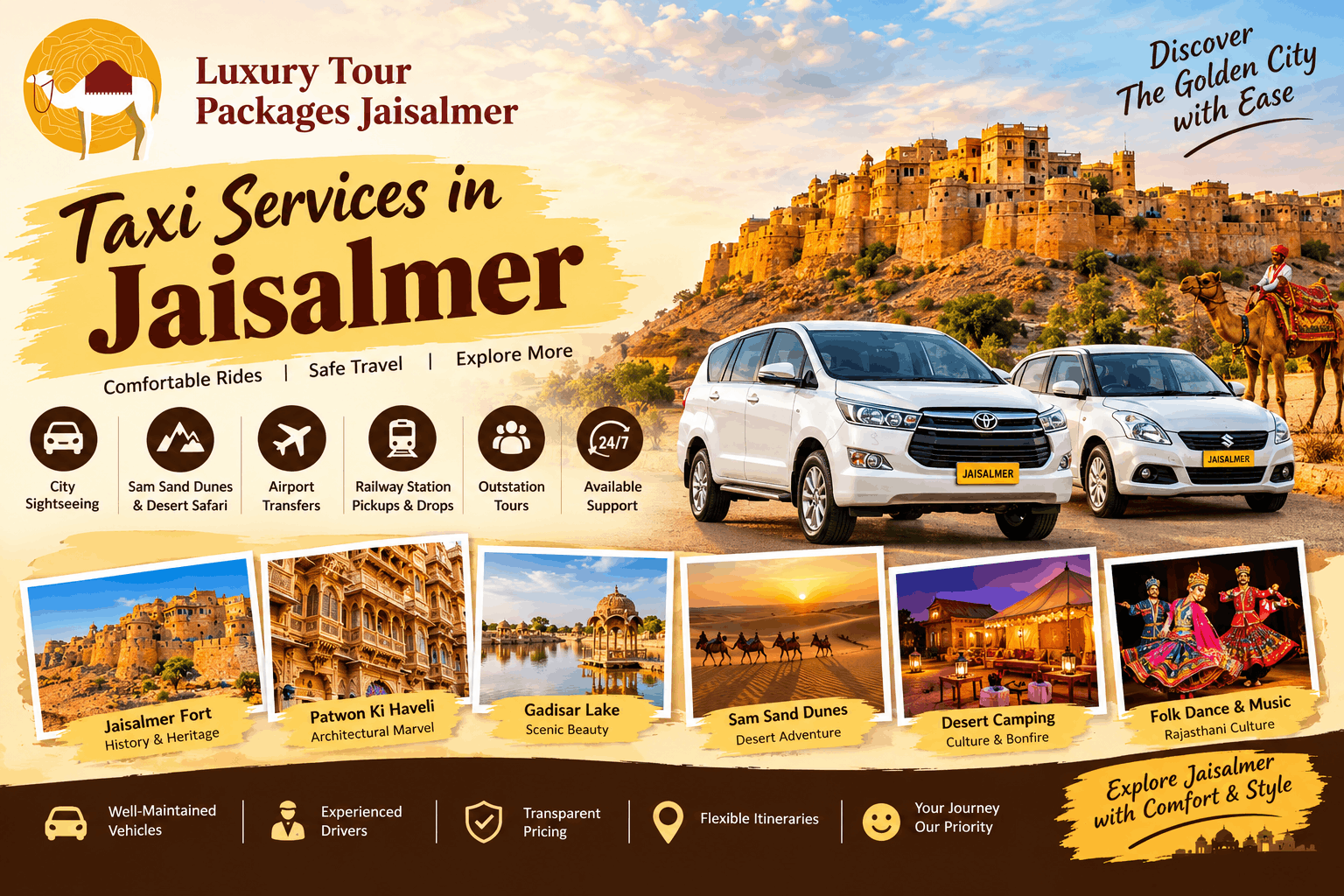  Jaisalmer Taxi Service – Reliable Cab & Car Rental in Jaisalmer
