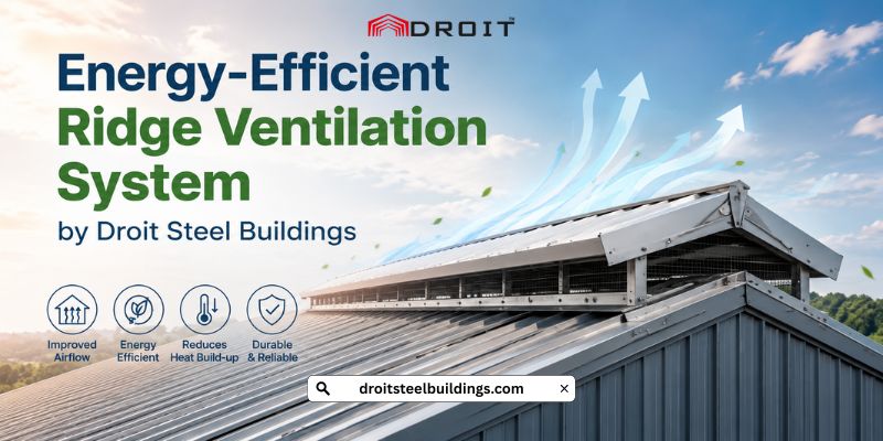  Energy-Efficient Ridge Ventilation System by Droit Steel Buildings
