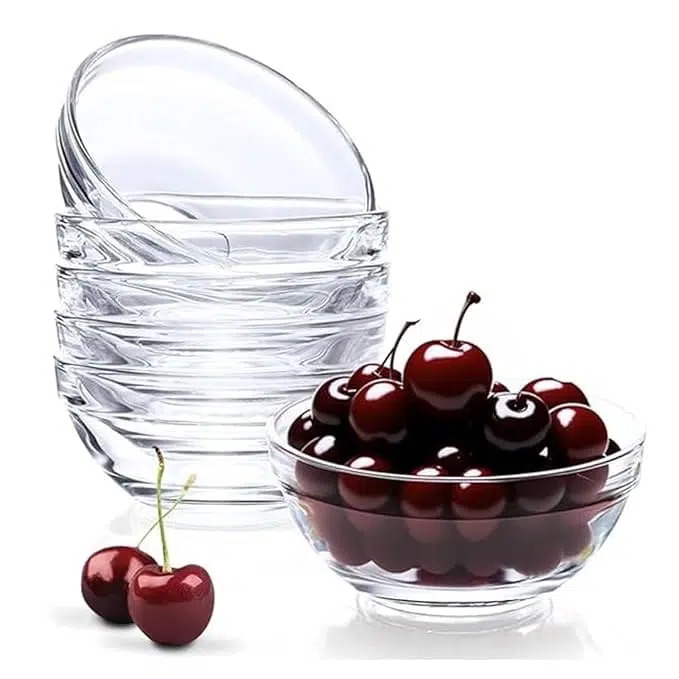  Glass Bowl Set of 6 – 110 ML Transparent Glass Katoris for Kitchen & Serving