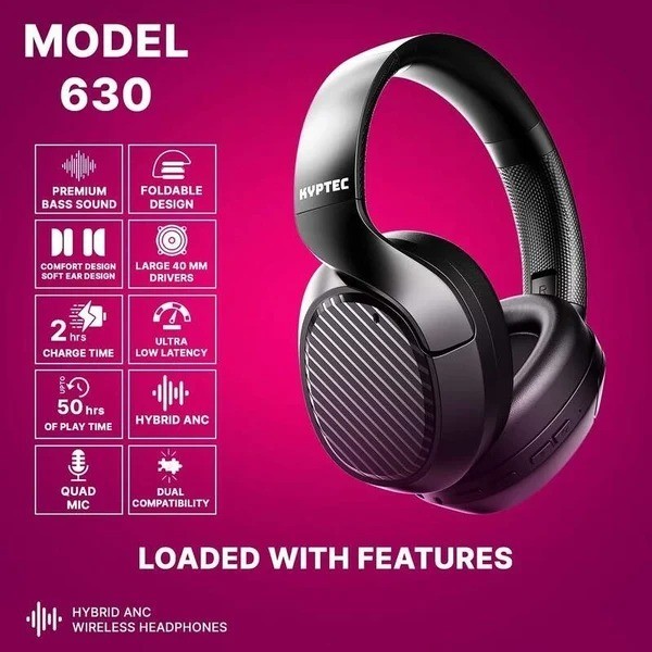  Kyptec LifeStyle® 630 Hybrid ANC Headphones – Powerful 40mm Audio for Music Lovers & Entertainment