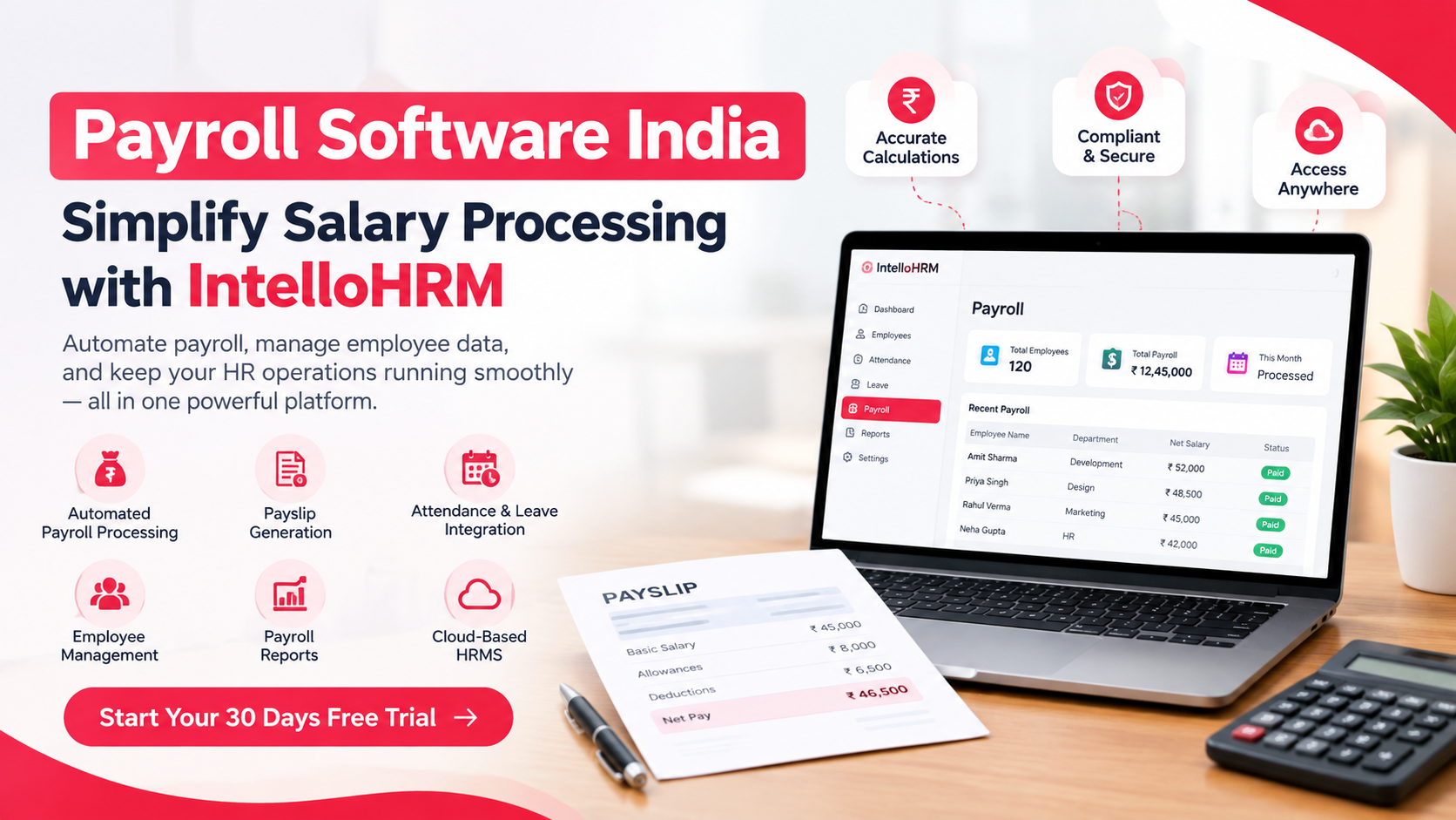 Payroll Software India – Simplify Salary Processing with IntelloHRM