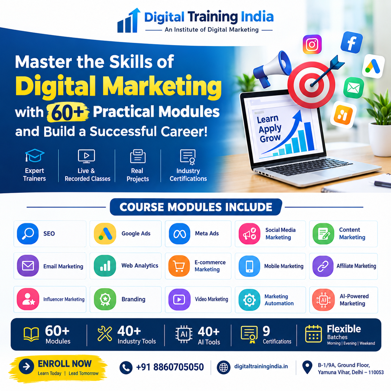  Master Digital Marketing with 60+ Practical Course Modules