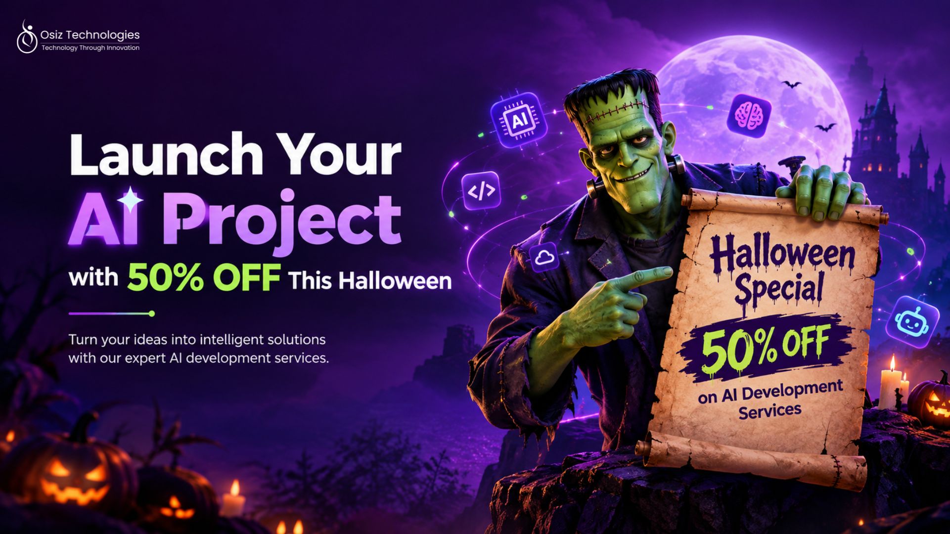  Launch Your AI Project with 50% OFF This Halloween