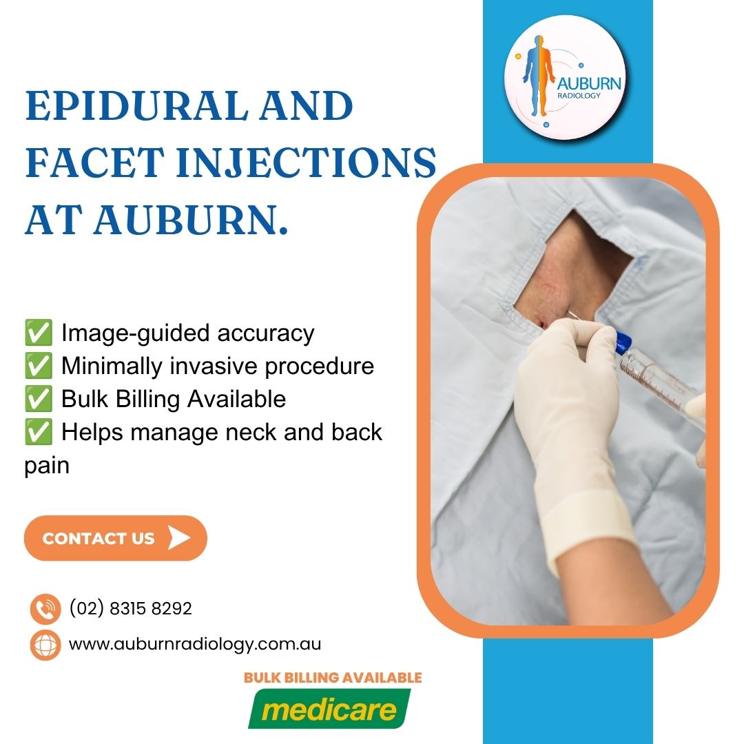  Find Relief with Epidural and Facet Injections at Auburn Radiology. (02) 8315 8292