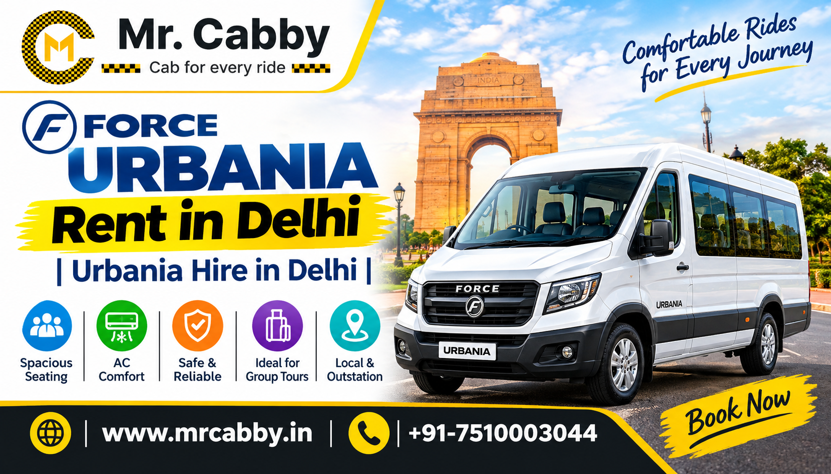  Hire Force Urbania on Rent in Delhi