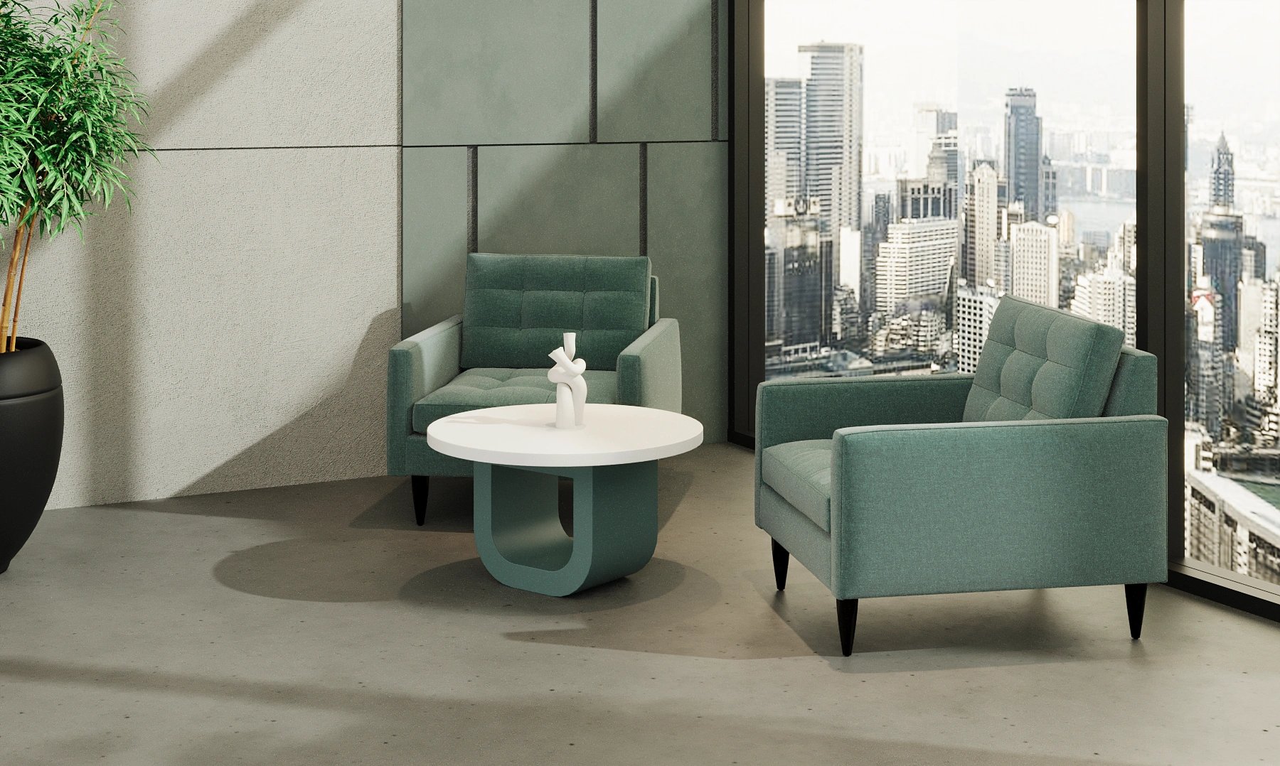  White Luxury Design Round Side or Center Table