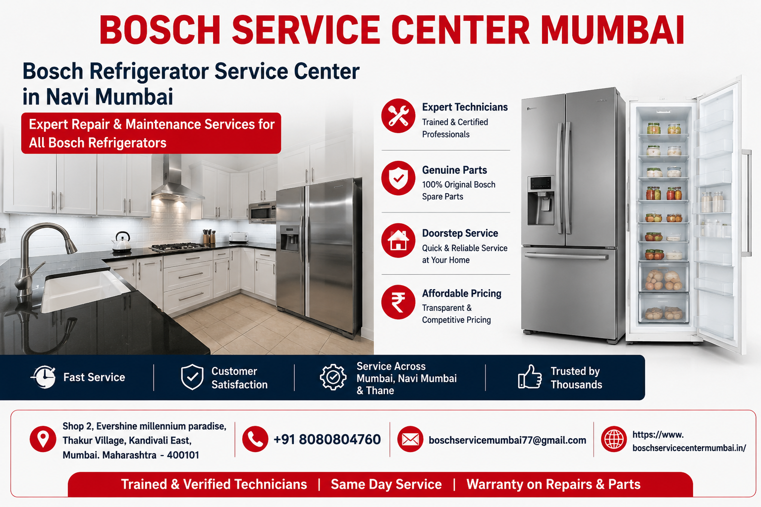  Bosch Refrigerator Repair Service Center in Mira Road | Call +91 8080804760