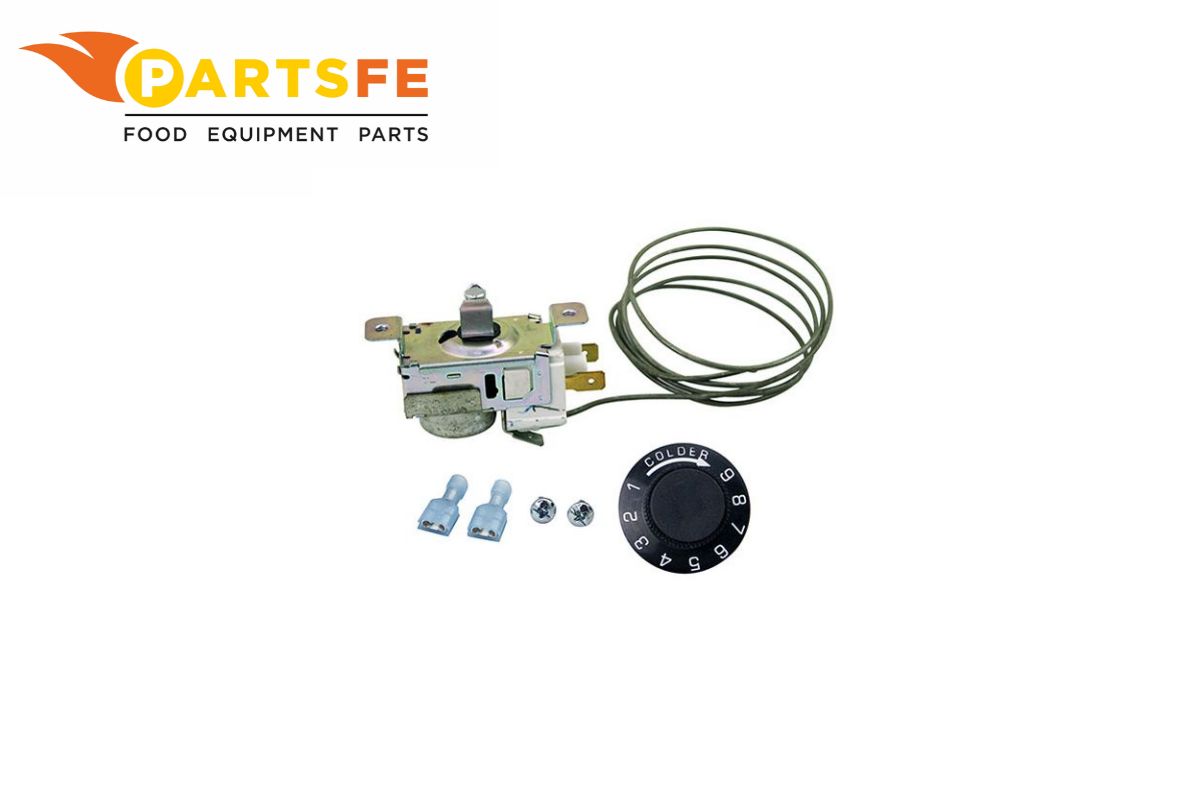  TRUE 800386 Refrigerator Cold Control W/ Dial & Mounting Screws 14.2 to 24.1 F TEMP 42" Capillary Slot Stem 1/4" Female Push-Ons