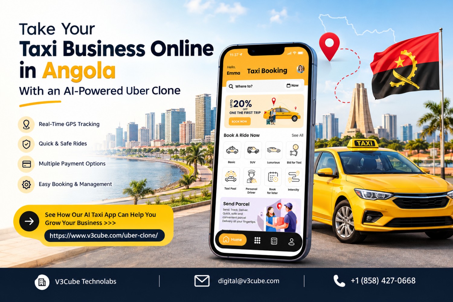  Take Your Taxi Business Online in Angola With an AI-Powered Uber Clone