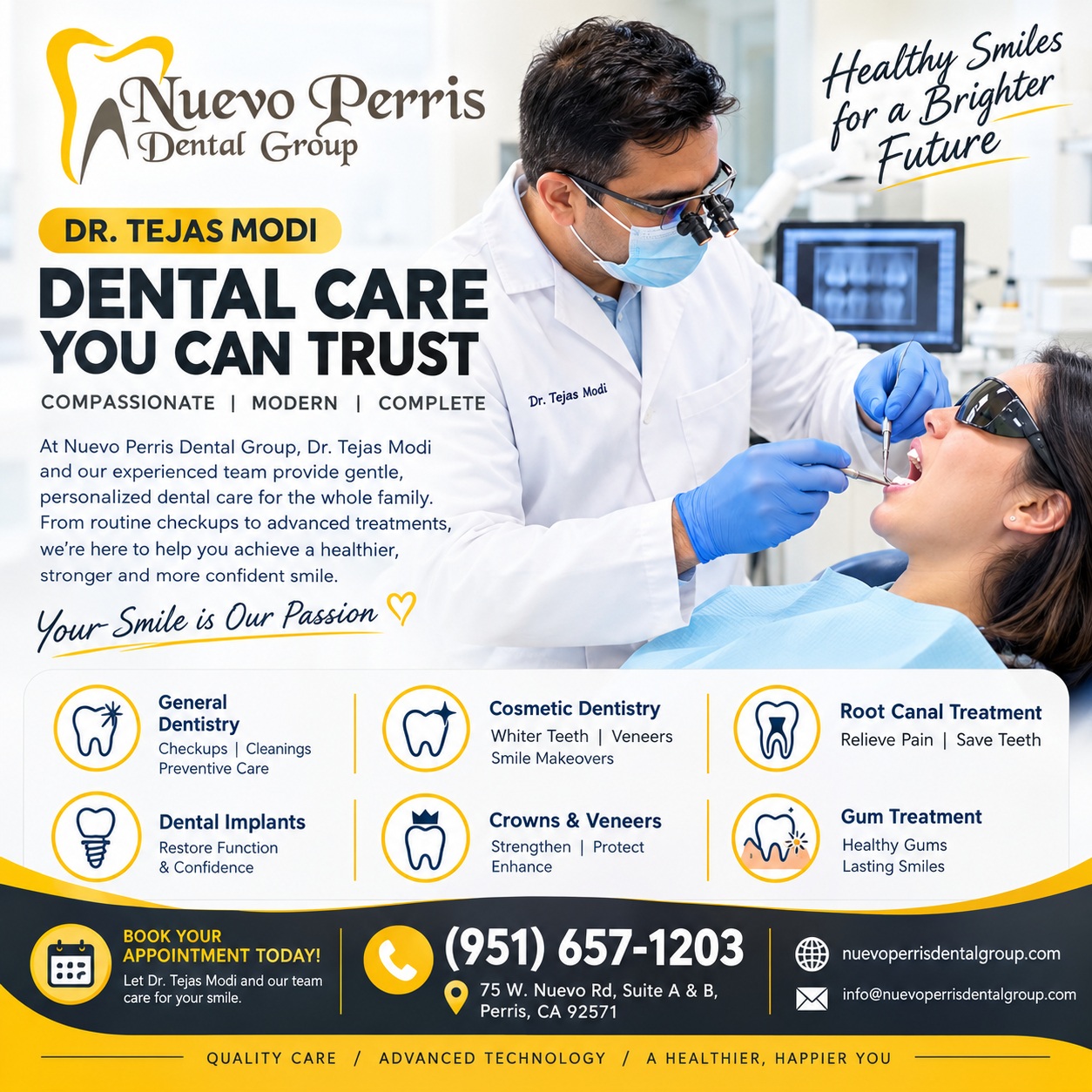  Dental Clinic in Perris for Complete Dental Care | Dr. Tejas Modi