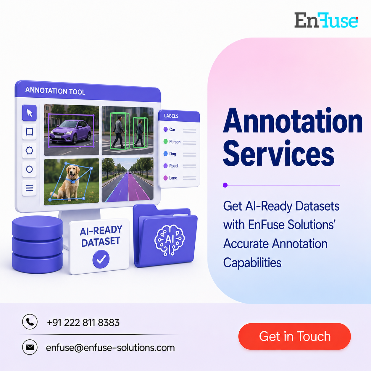  Get AI-Ready Datasets with EnFuse Solutions’ Accurate Annotation Capabilities