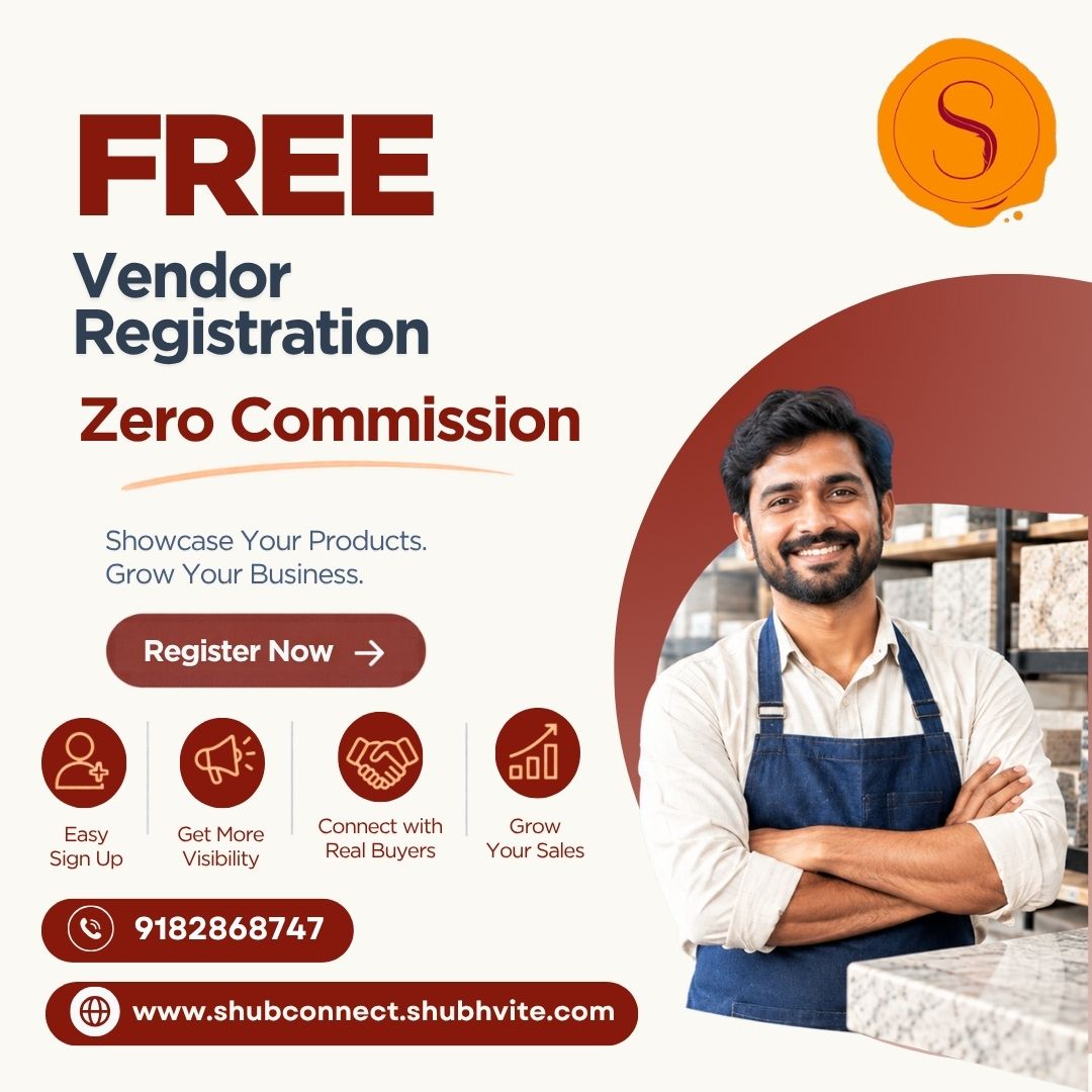  Free Vendor Registration Zero Commission | ShubhConnect