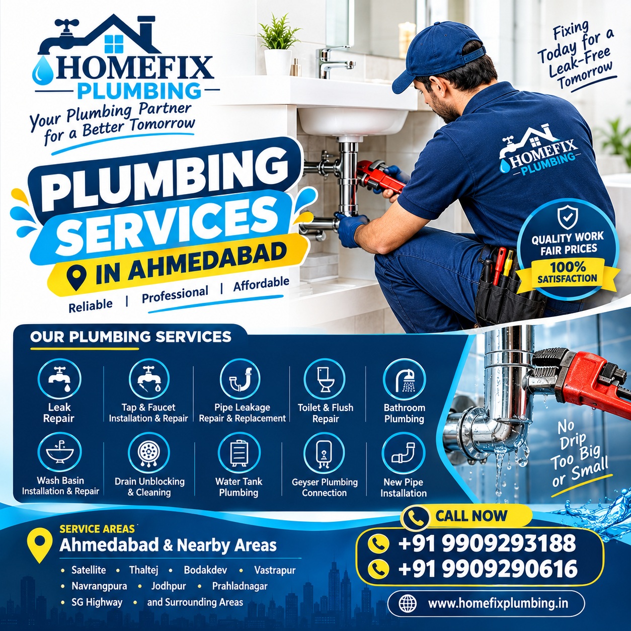  Plumber Service in Ahmadabad | 24/7 Plumbing Repair