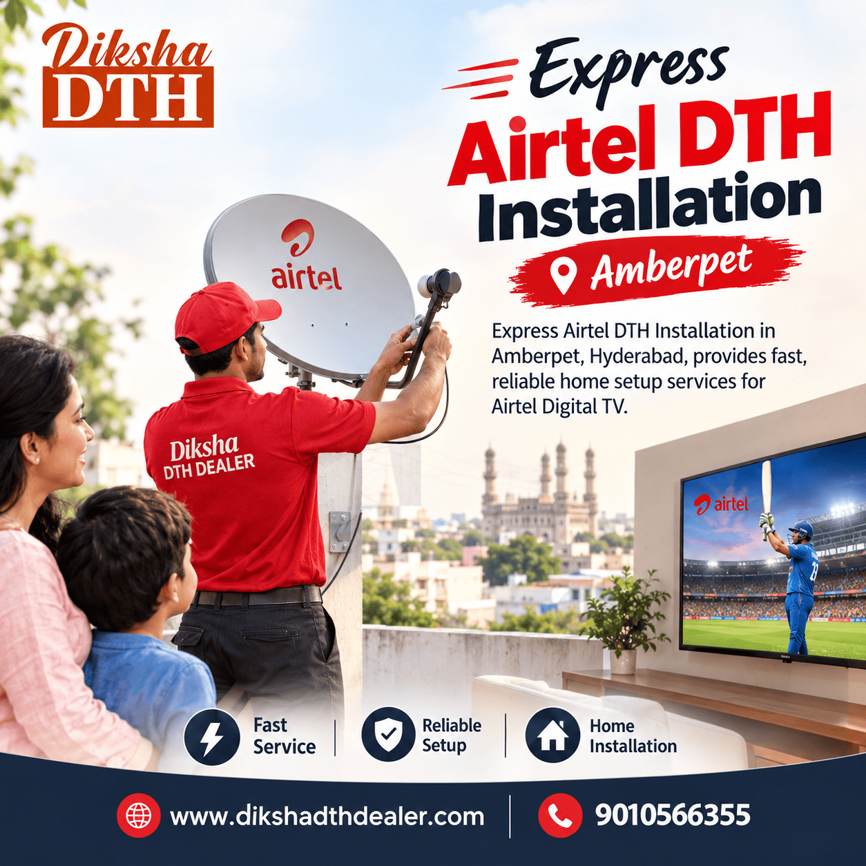  Express Airtel DTH Installation Amberpet