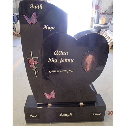 Custom Morning Rose Granite Headstones