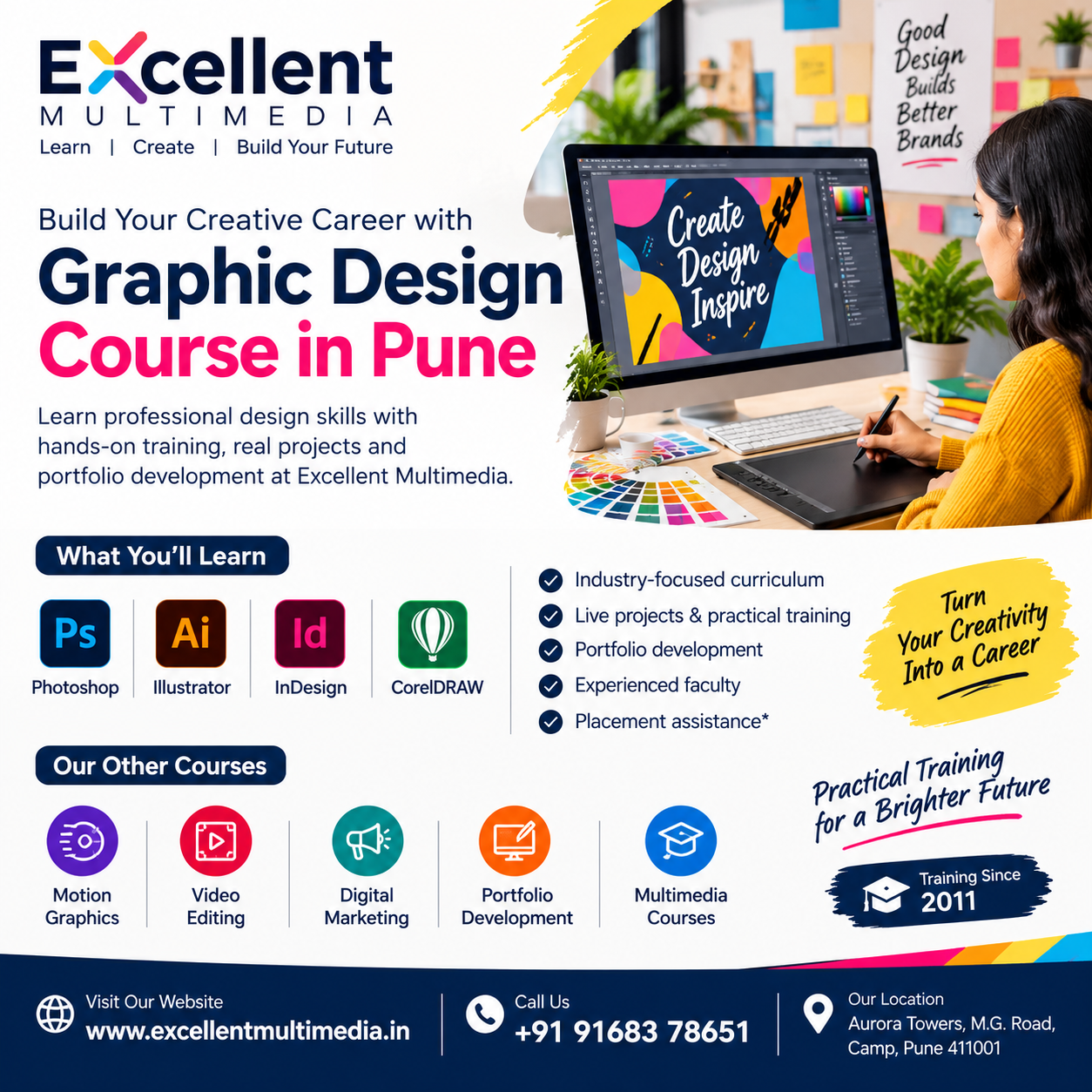  Best Graphic Design Course in Pune – Excellent Multimedia