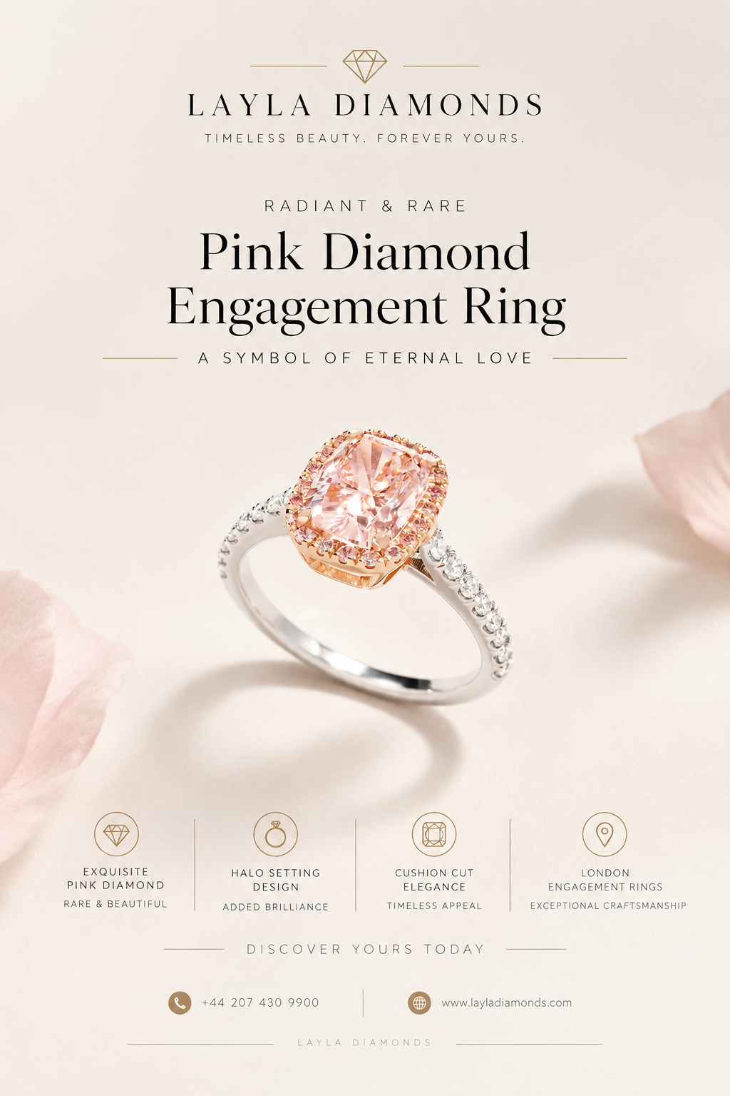  Layla Diamonds | Pink Diamond Engagement Ring & Halo Pink Diamond Ring