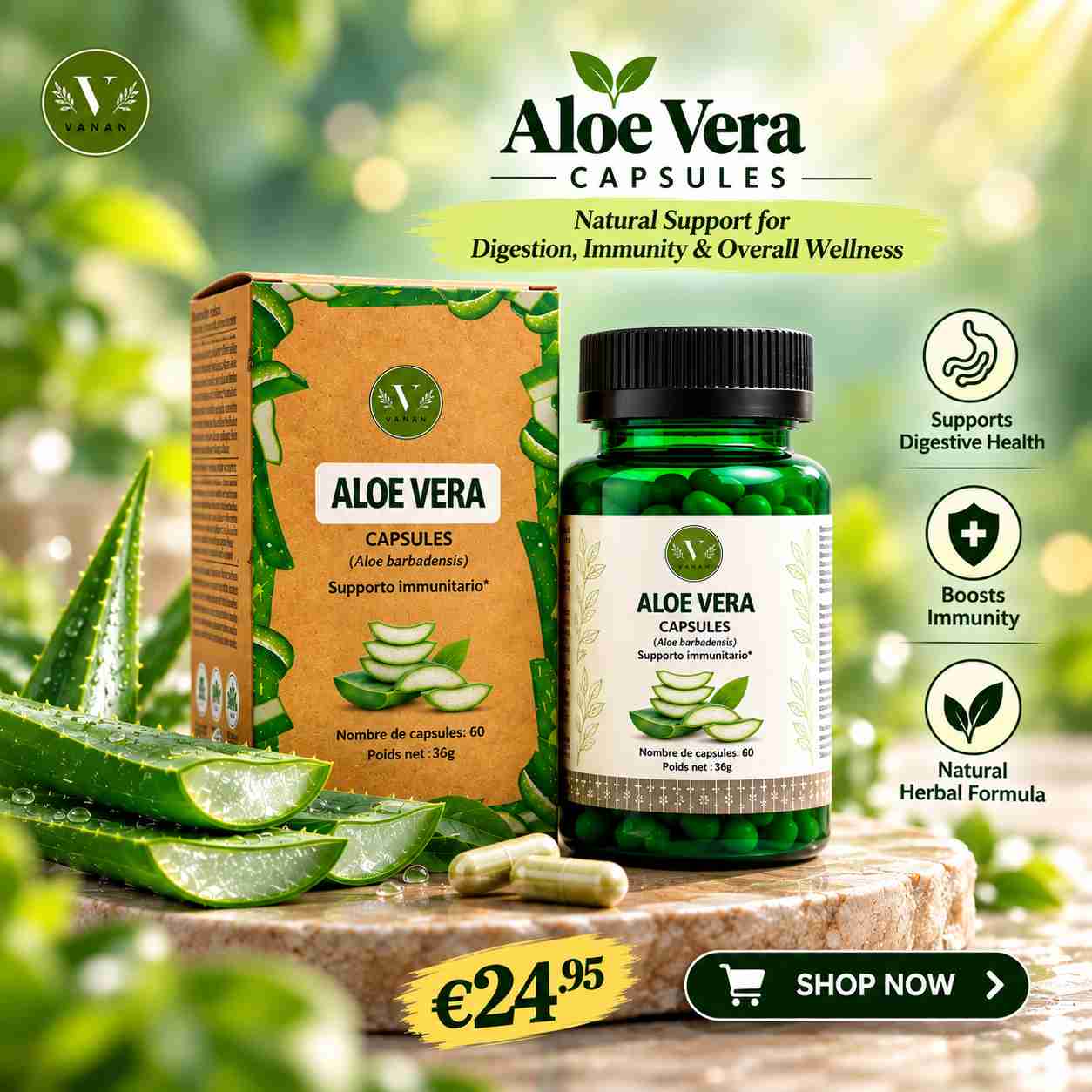  Vanan Herbal Aloe Vera Capsules – Premium Botanical Formula