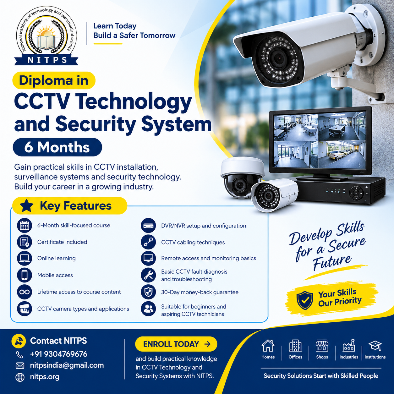  Diploma in CCTV Technology and Security System – 6 Months