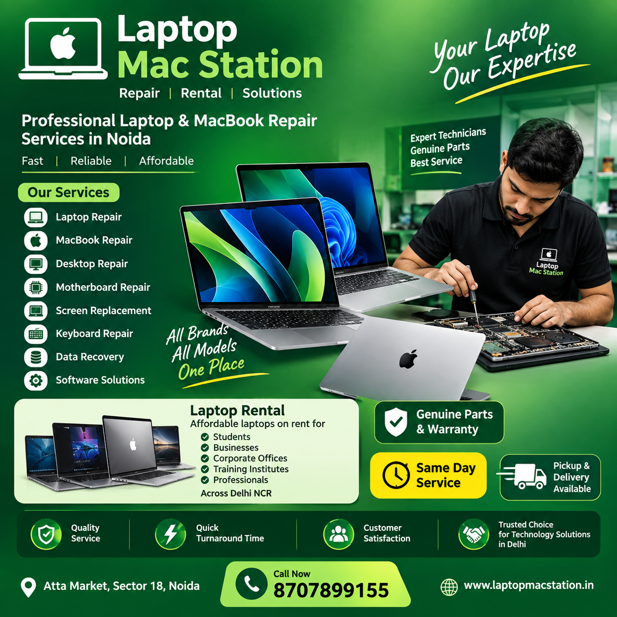  Laptop Mac Station – Trusted Laptop Repair & Rental Services in Noida