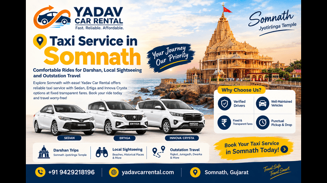  Somnath Taxi Service Fare & Booking | Yadav Car Rental