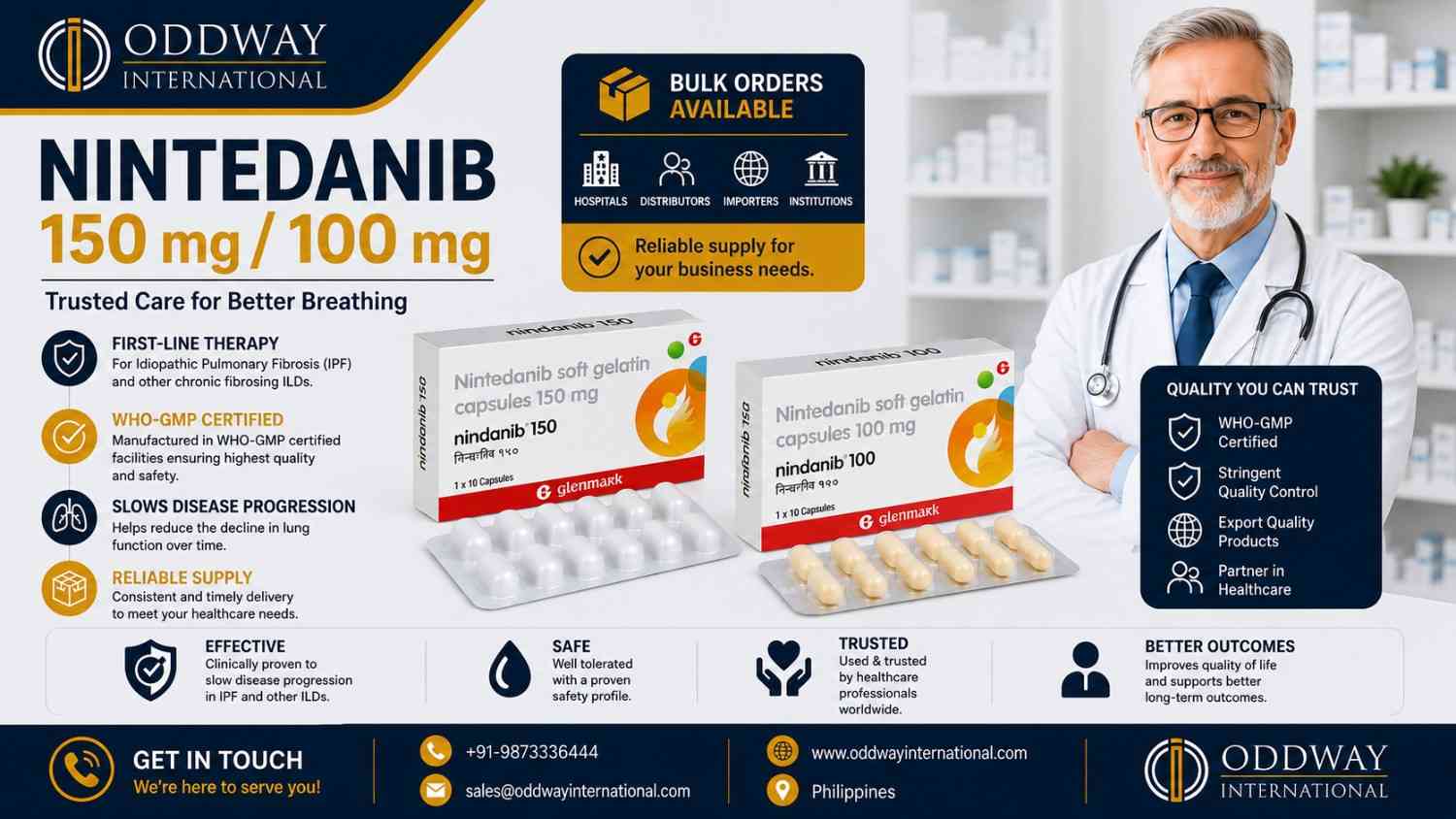  Find Nintedanib 150 mg Price for Importers in Singapore - Oddway