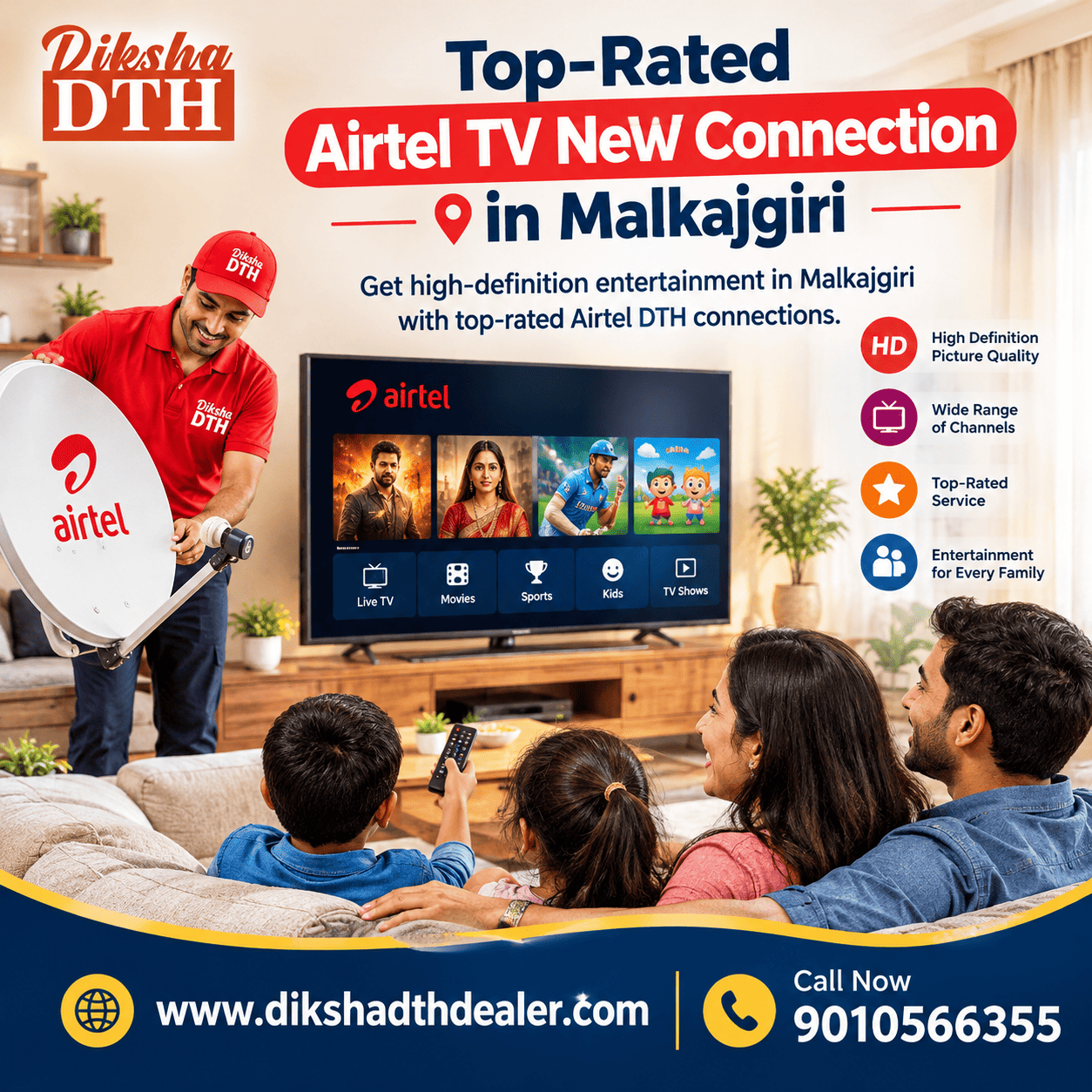  Top-Rated Airtel TV New Connection in Malkajgiri