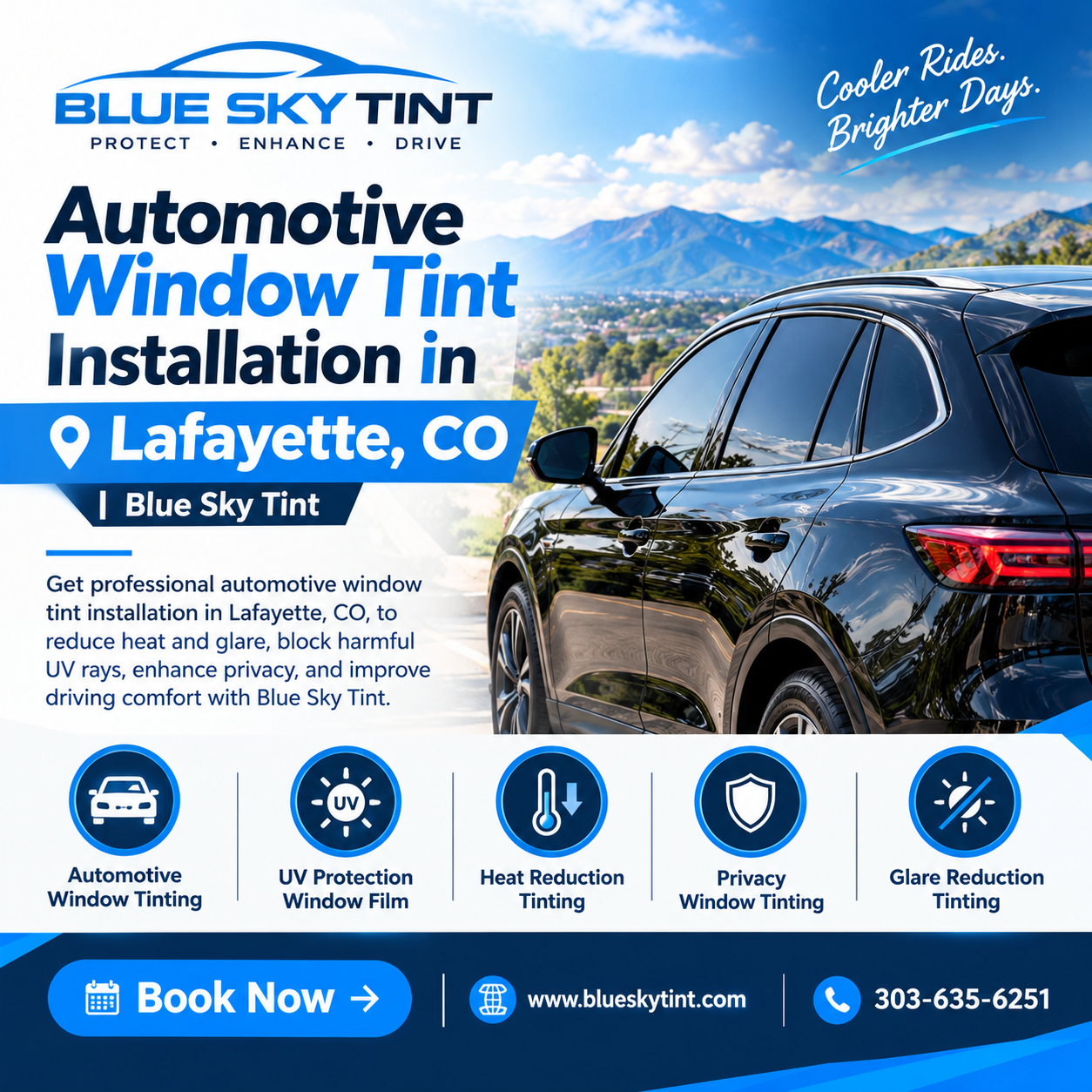  Expert Car Window Tint Installation in Lafayette, CO | Blue Sky Tint