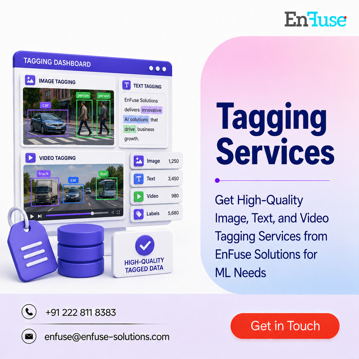  Get High-Quality Image, Text, and Video Tagging Services from EnFuse Solutions for ML Needs