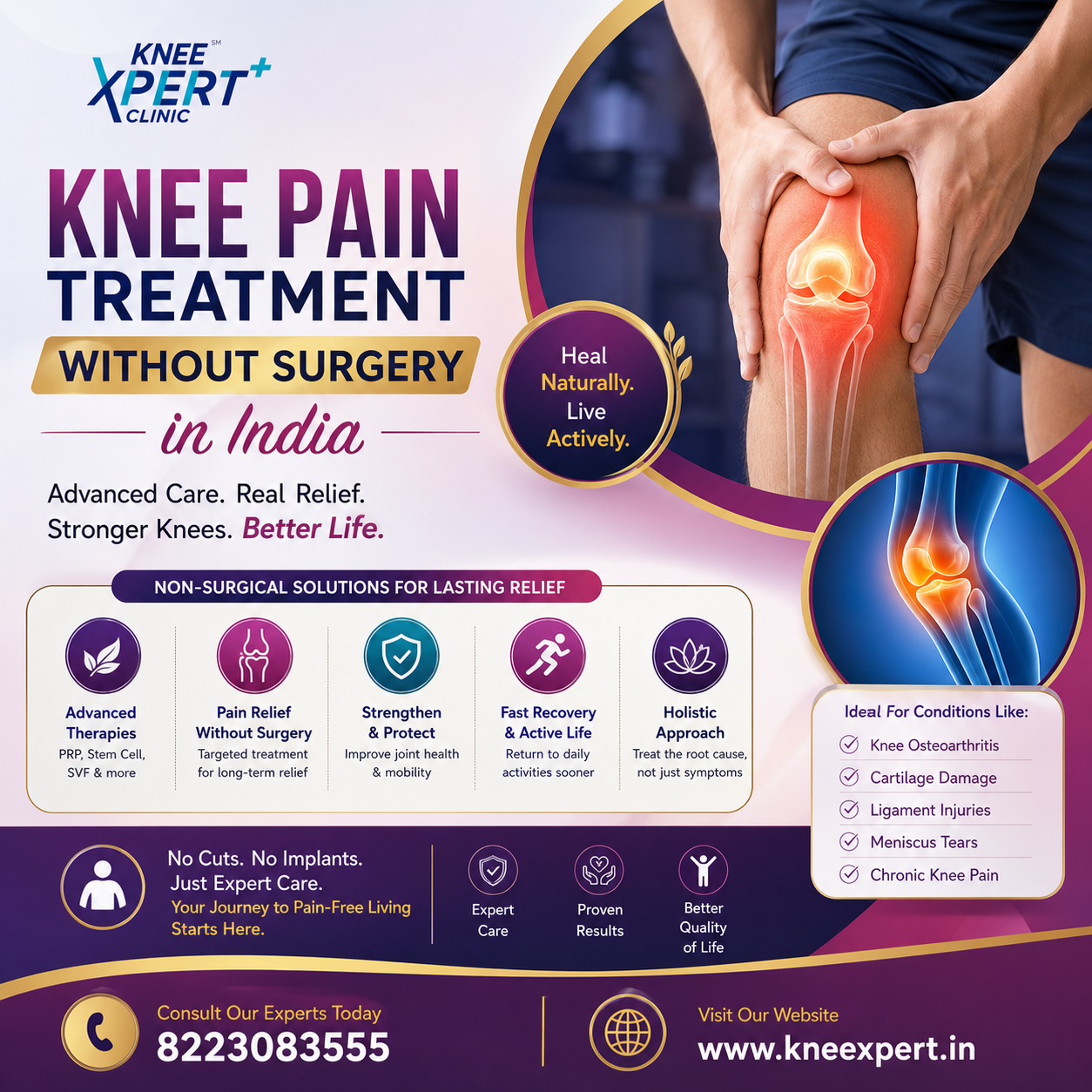  Knee Pain Treatment Without Surgery in India - KneeXpert