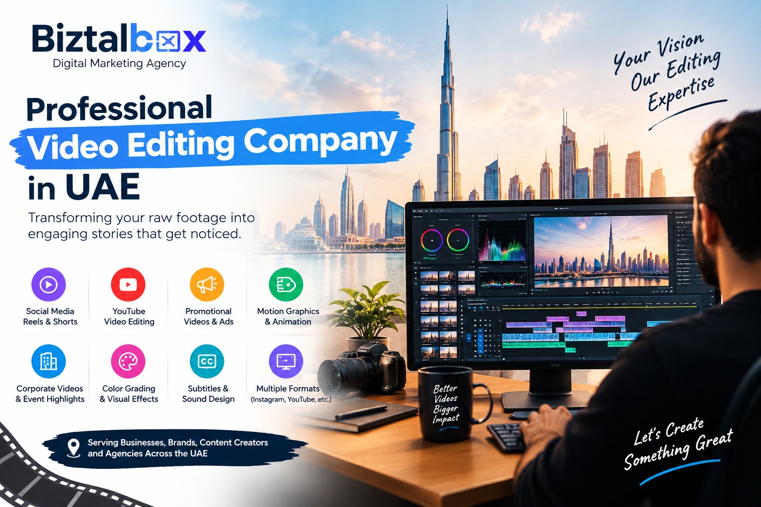  Professional Video Editing Company in UAE | Biztalbox