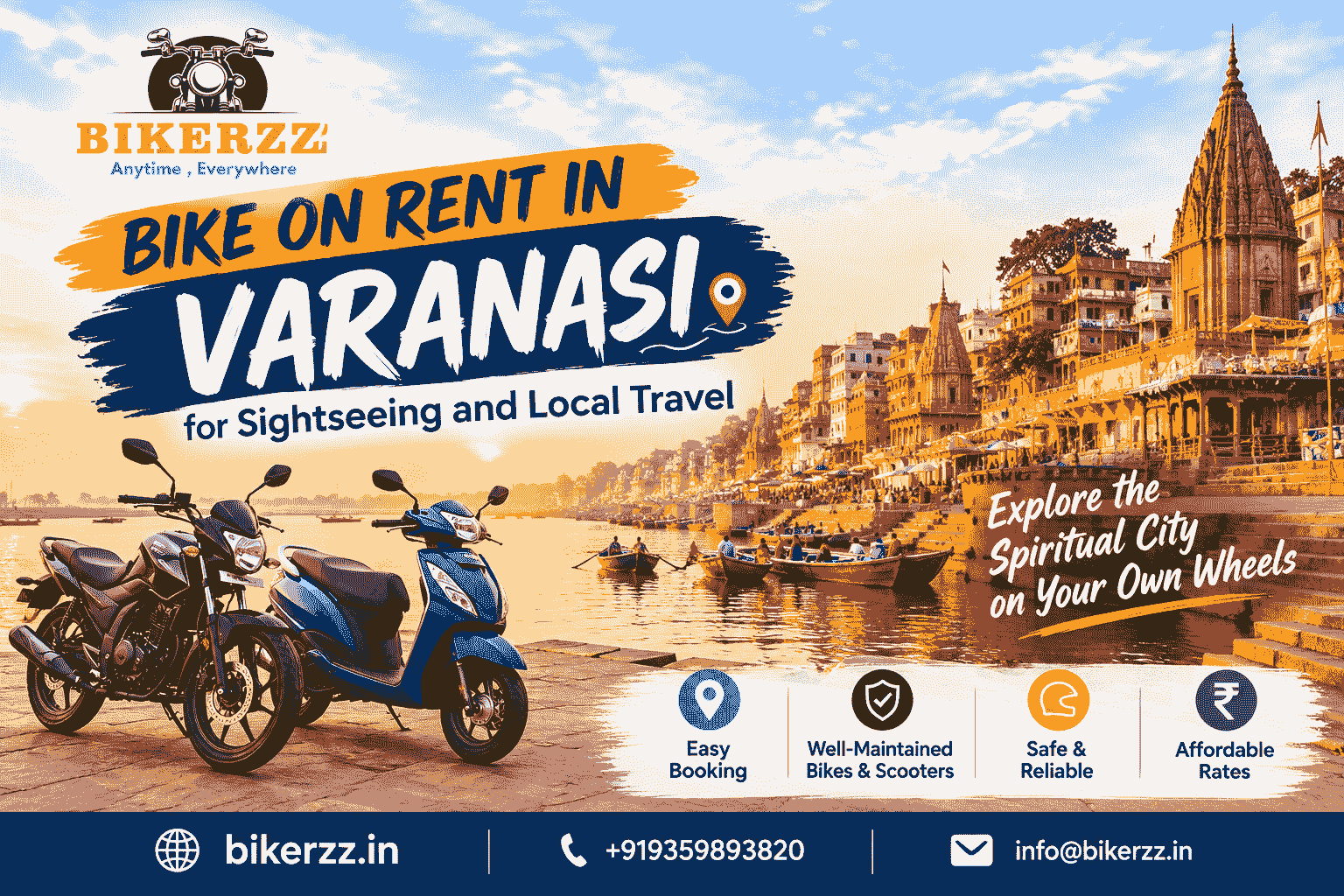  Find a Bike on Rent in Varanasi for Daily Travel and Sightseeing