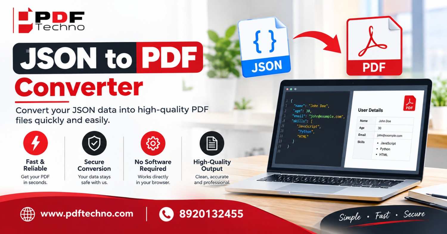  Convert JSON Files to PDF Easily with PDFTechno