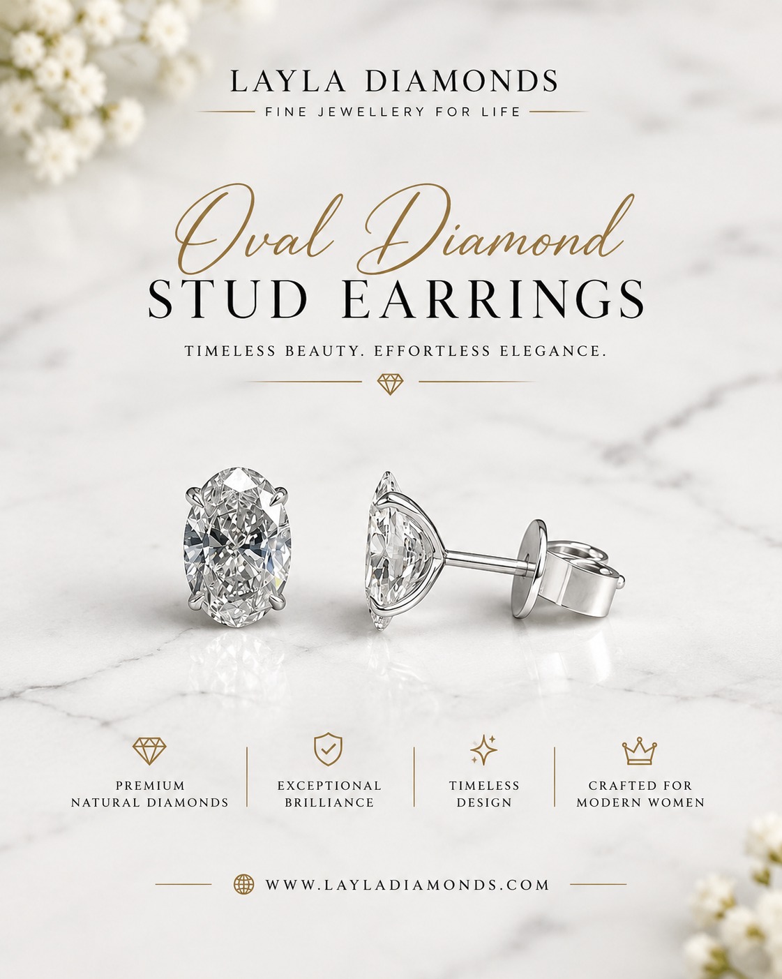  Luxury Oval Diamond Stud Earrings: Timeless Modern Elegance