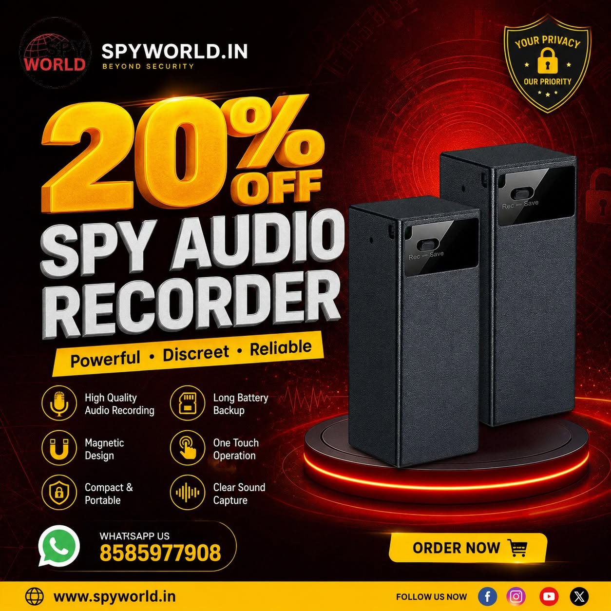  Best Spy Audio Recorder Shop in Gurugram, Haryana By Spy World