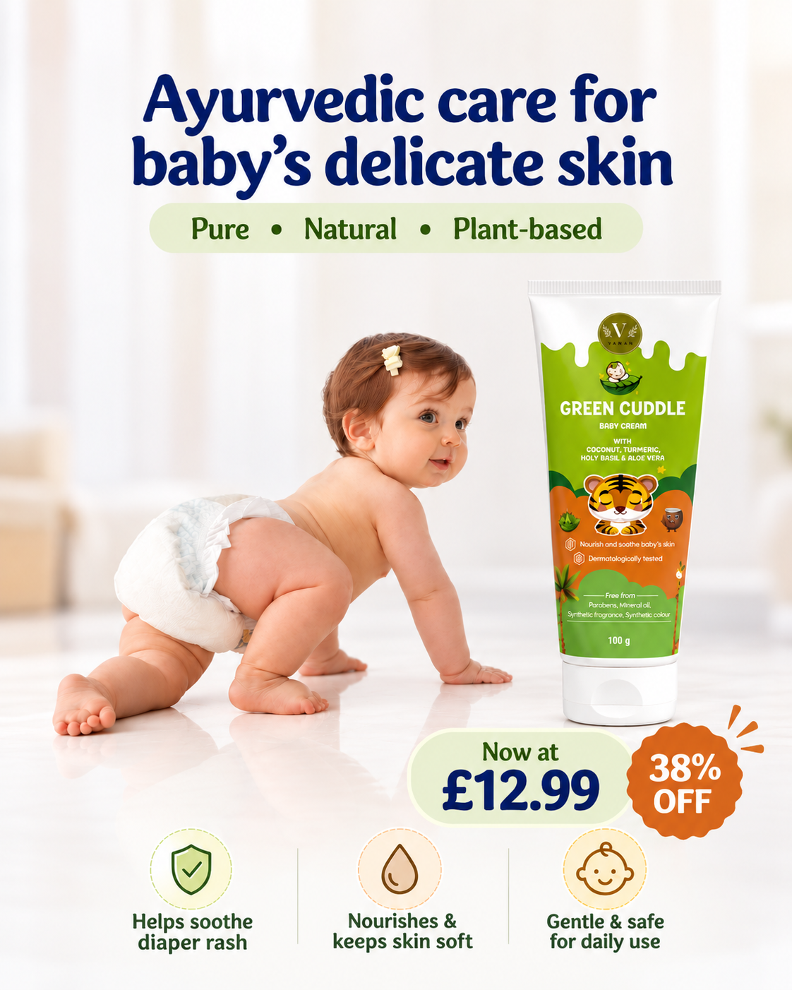 Green Cuddle Soothing Baby Cream