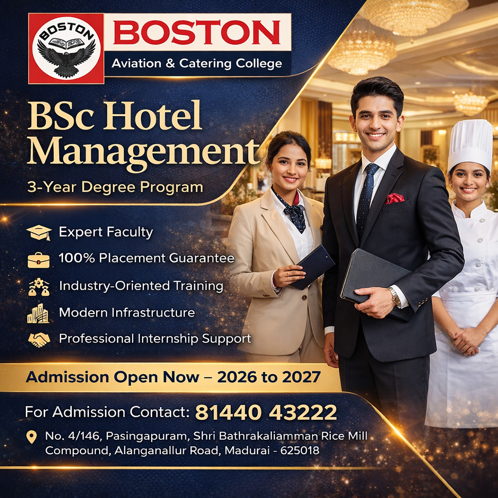  Cook Your Dreams, Serve Success – Join Hotel Management in Tamilnadu!