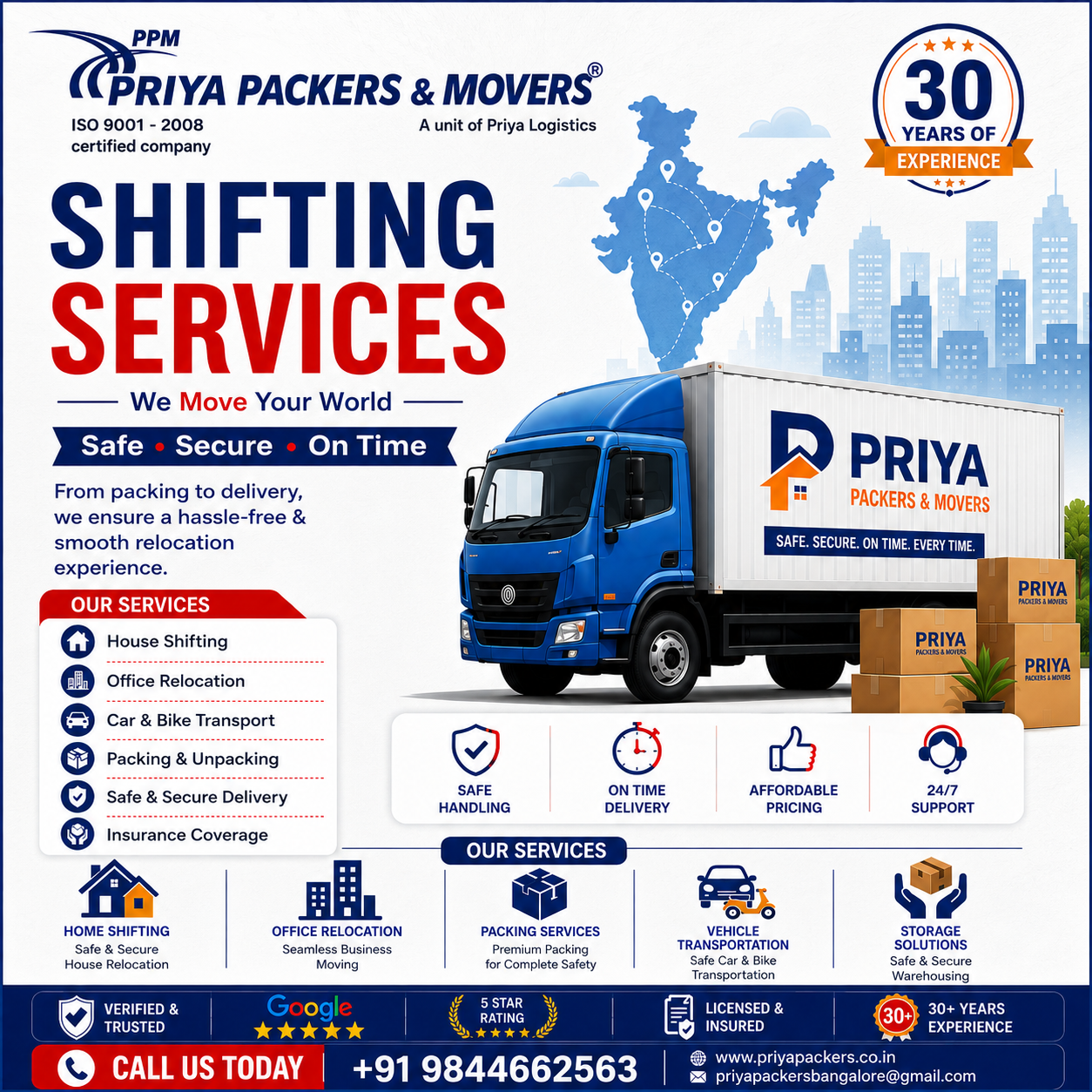  Packers Movers in Bangalore- Priya Packers Movers
