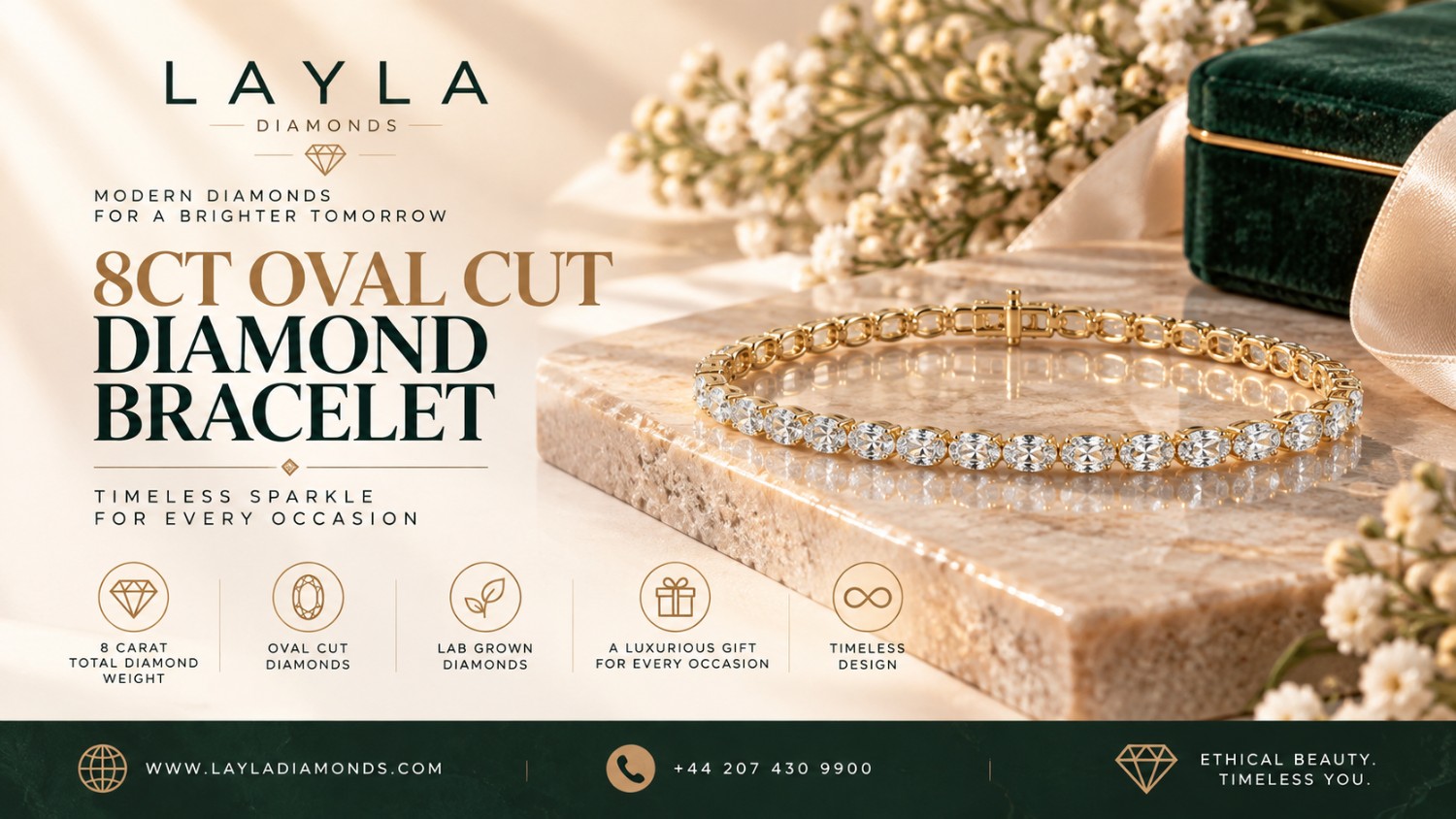  8ct Oval Cut Diamond Tennis Bracelet: Timeless Luxury | Layla Diamonds