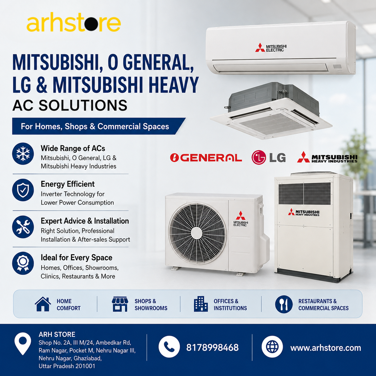  Commercial AC for Shops, Offices & Clinics: Ghaziabad & Greater Noida West Category: Business > Commercial AC / HVAC