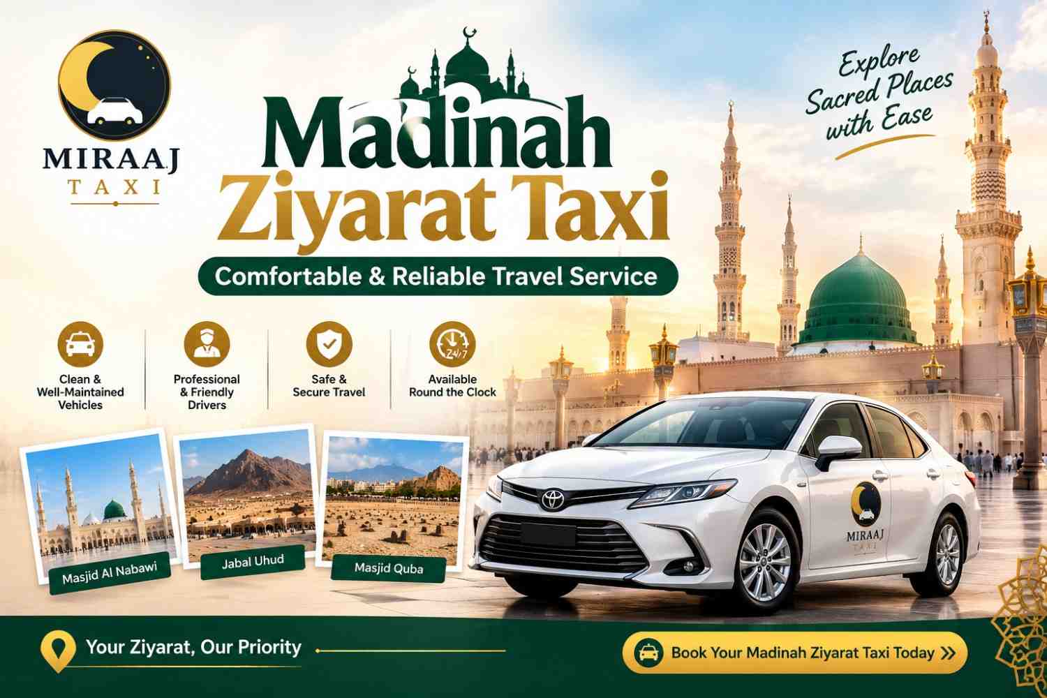  Madinah Ziyarat Taxi Service for Comfortable Holy Site Tours
