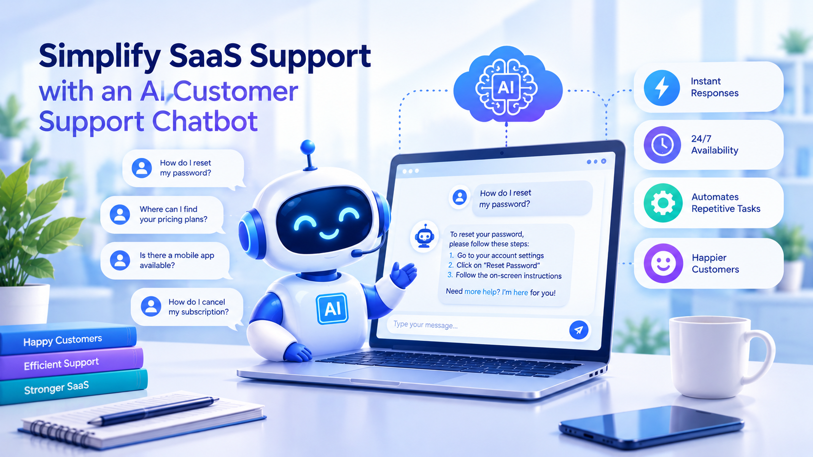  Simplify SaaS Support with an AI Customer Support Chatbot