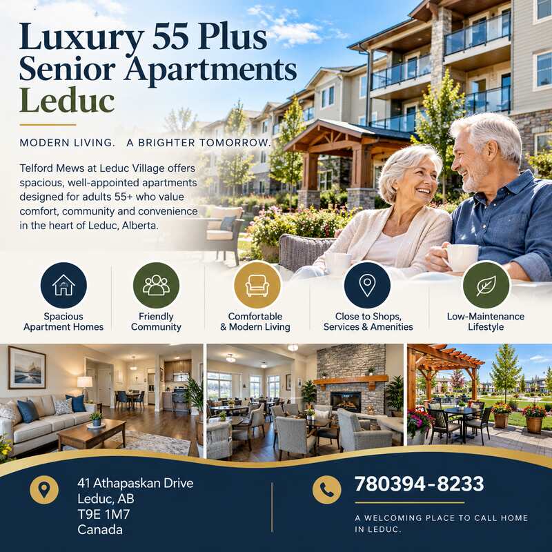  Luxury 55 Plus Senior Apartments Leduc | Telford Mews at Leduc Village