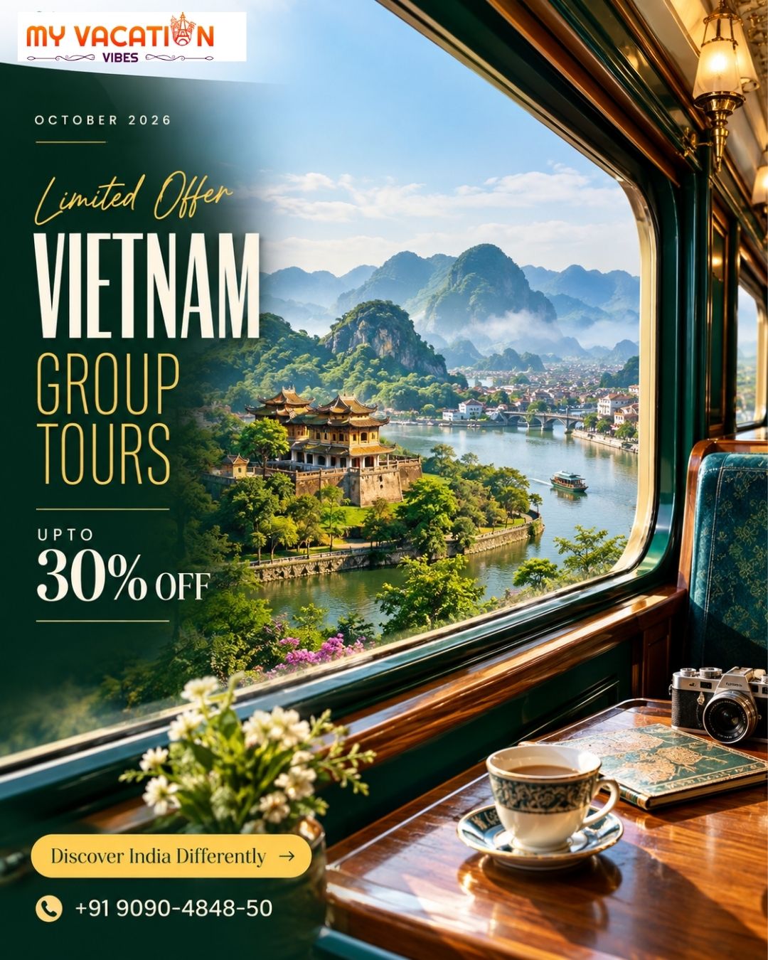  Limited Offer 30% OFF Vietnam Group Tours – +91 9090-4848-50