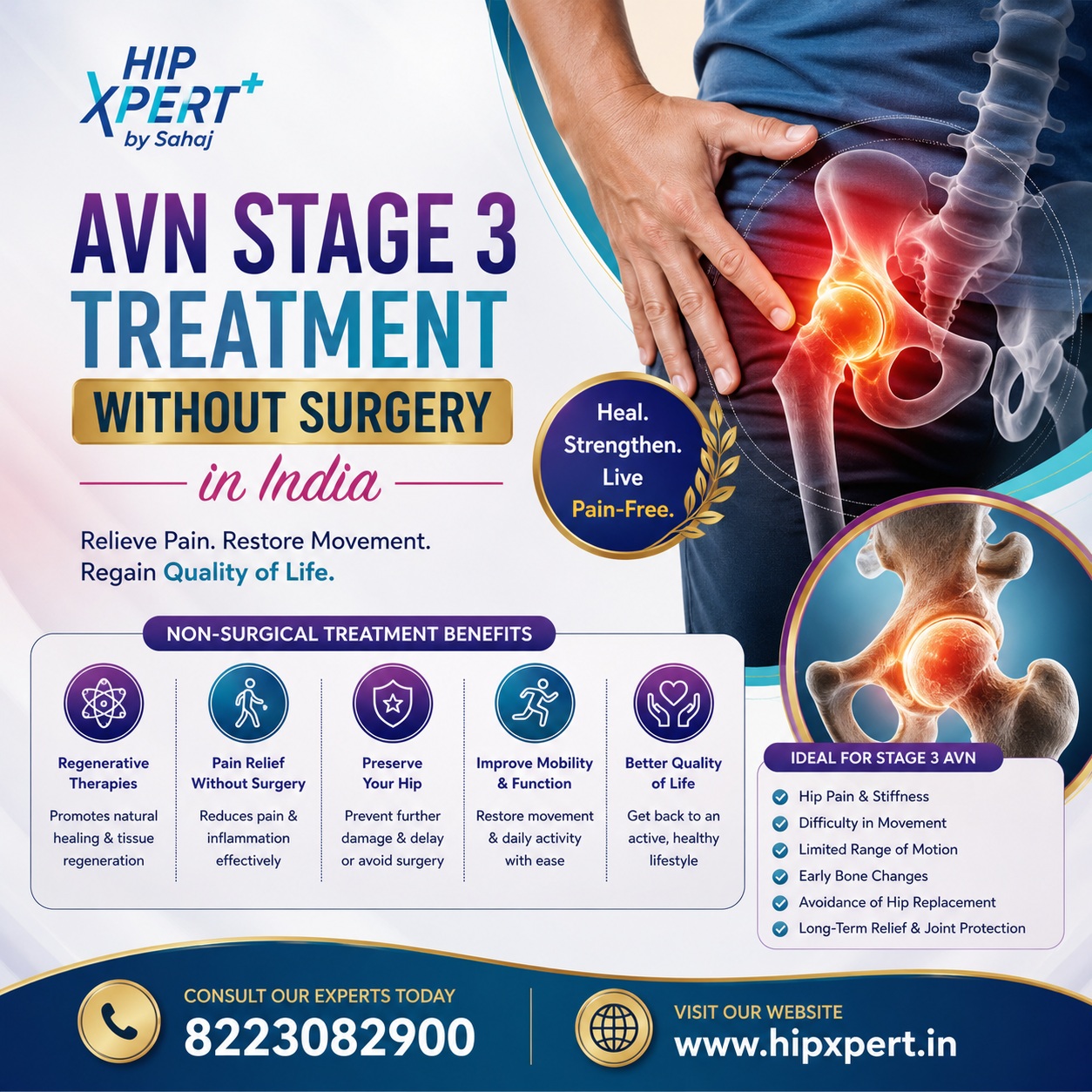  AVN Stage 3 Treatment Without Surgery in India - HipXpert