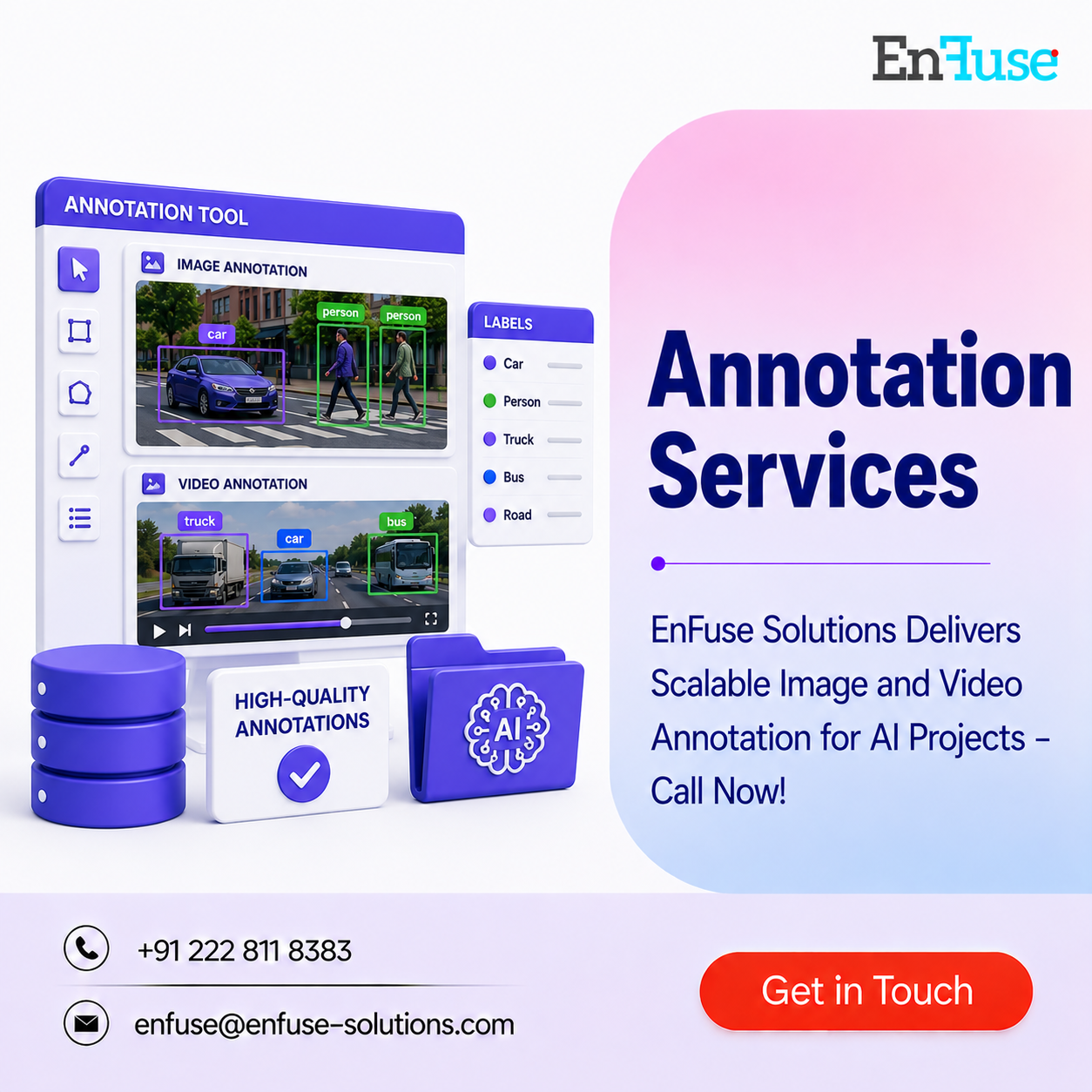  EnFuse Solutions Delivers Scalable Image and Video Annotation for AI Projects - Call Now!