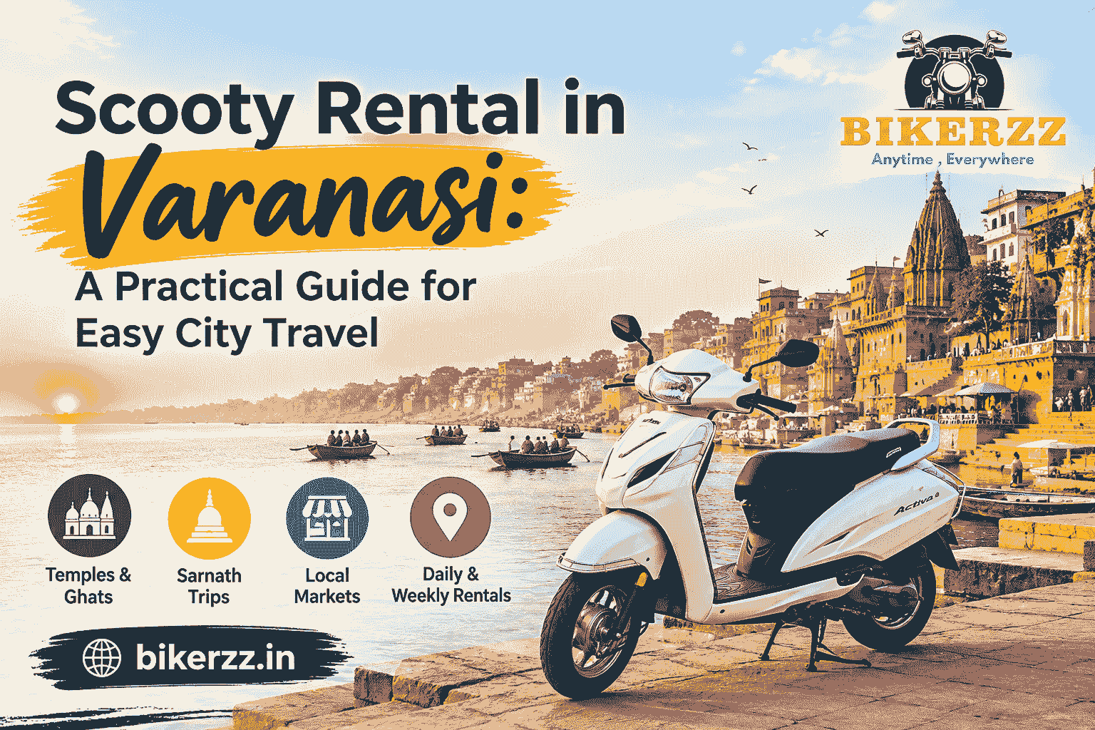  Scooty Rental in Varanasi for Daily, Weekly and Sightseeing Trips